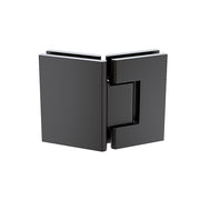 90cm Frameless Diamond Shower Screen with Black Channels and Brass Hinges V63-932791