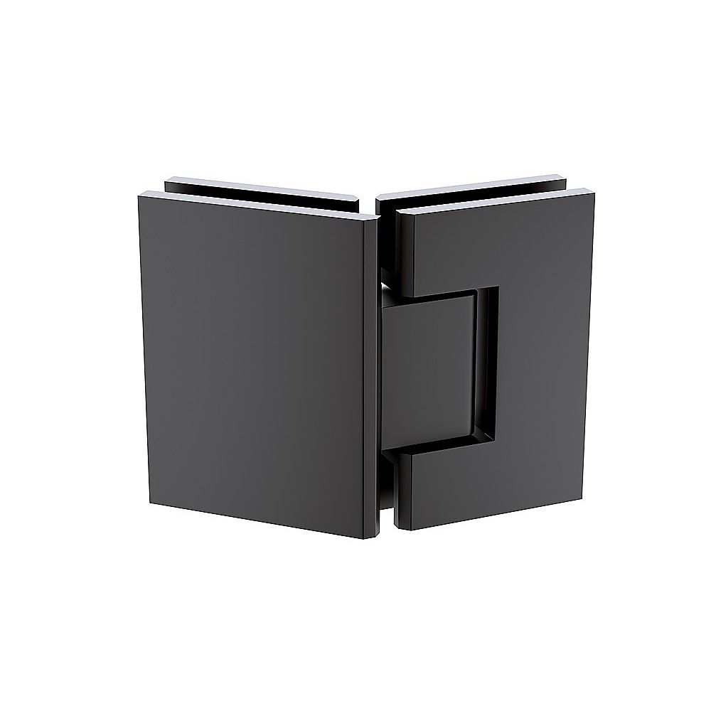 90cm Frameless Diamond Shower Screen with Black Channels and Brass Hinges V63-932791