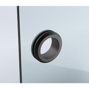 90cm Frameless Diamond Shower Screen with Black Channels and Brass Hinges V63-932791