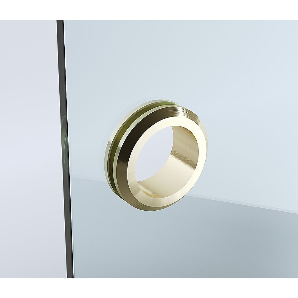90cm Frameless Diamond Shower Screen with Gold Channels and Brass Hinges V63-932801