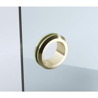 90cm Frameless Diamond Shower Screen with Gold Channels and Brass Hinges V63-932801