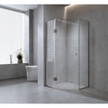 90cm Frameless Diamond Shower Screen with White Channels and Brass Hinges V63-932811