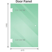 90cm Frameless Diamond Shower Screen with White Channels and Brass Hinges V63-932811