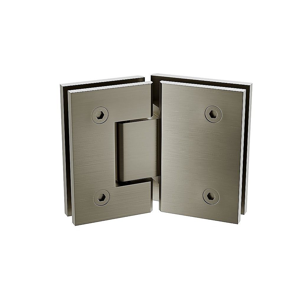 90cm Frameless Diamond Shower Screen with Gunmetal Channels and Brass Hinges V63-932831