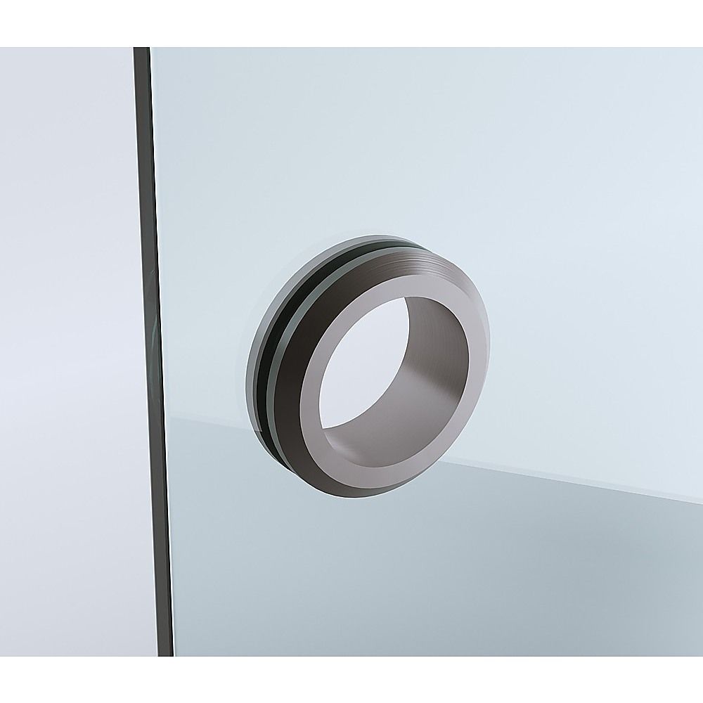 90cm Frameless Diamond Shower Screen with Gunmetal Channels and Brass Hinges V63-932831