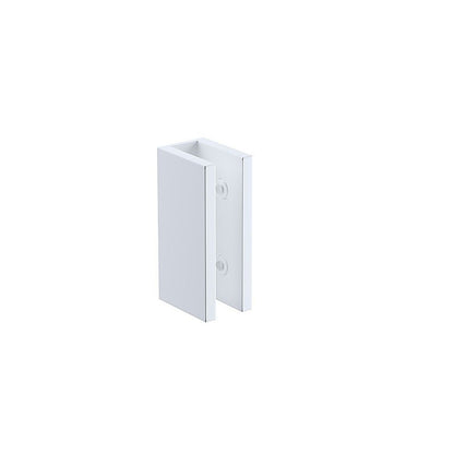 110x80cm Corner Frameless Shower Screen - White U-Brackets and Floor U-Bracket with SS Hinges for V63-935971