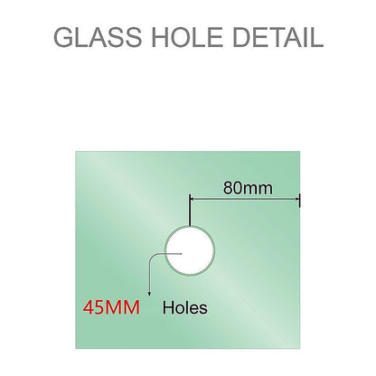 90cm Wall-to-Wall Frameless Shower Screen with Black Brackets, SS Hinges & F-Brackets V63-936991