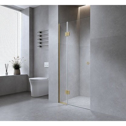 100cm Wall to Wall Frameless Shower Screen - Nickel Wall Channel with SS Hinges for Contemporary Style V63-939151