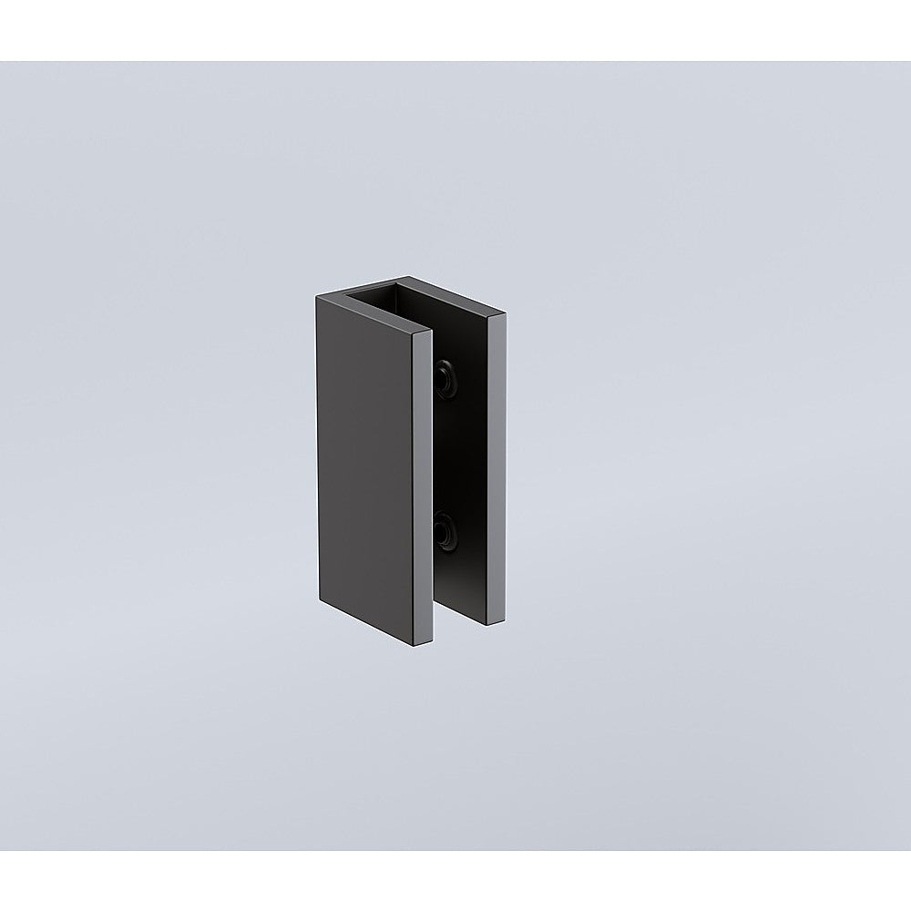 120x120cm Corner Frameless Shower Screen - Black U-Brackets and Floor U-Bracket with SS Hinges for V63-942011