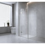 100x70cm Corner Frameless Shower Screen with Black Brackets and Brass Hinges - Wall Channel and Floor V63-943491