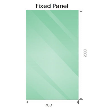 110x70cm Corner Frameless Shower Screen - White Wall Channel and Floor Channel with Brass Hinges for Elegant V63-945071