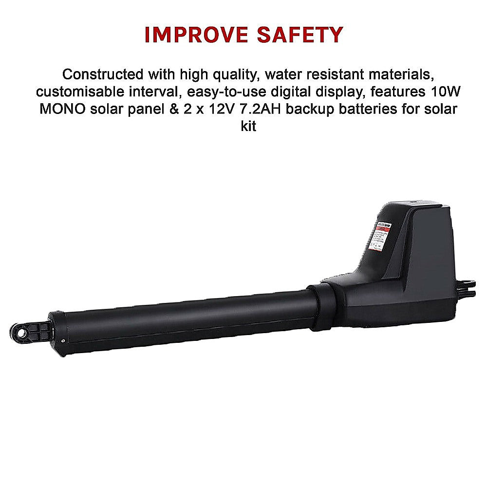 400KG Single Swing Auto Motor Remote Gate Opener With 20W Mono Backup Solar V63-952121