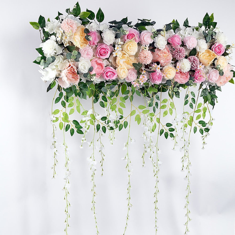 1M Artificial Flower Runner Arrangement Panel Wall Rose DIY Wedding Party Decor V63-952131