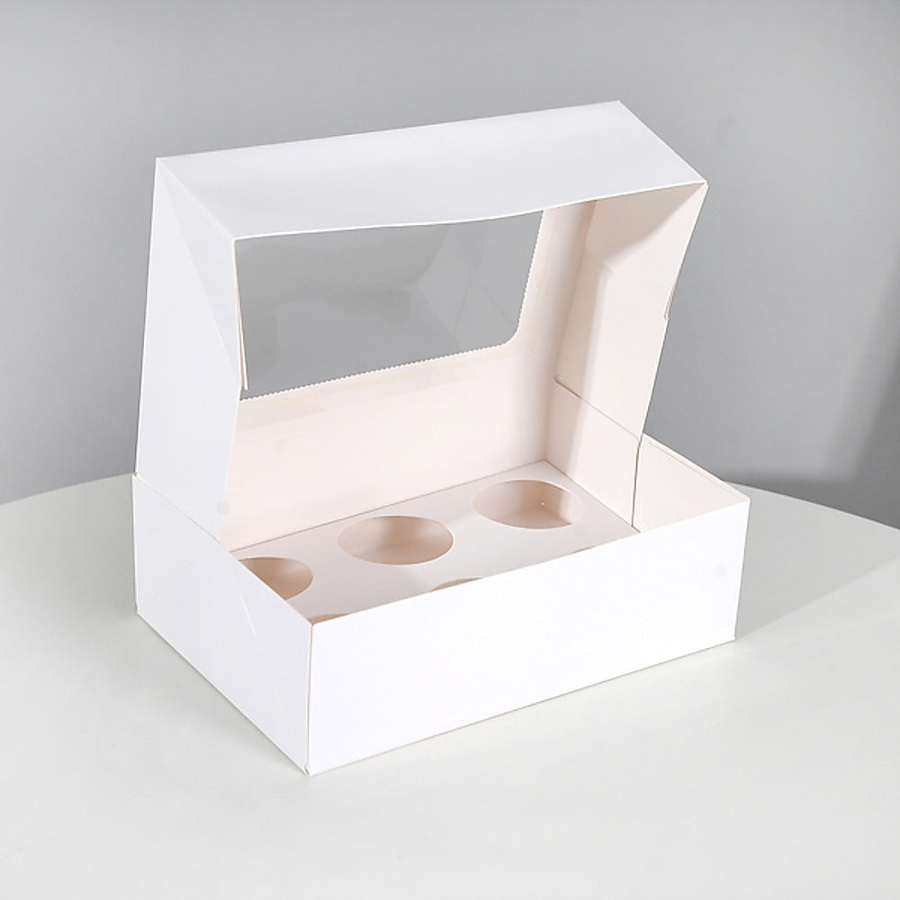 Cupcake Box 6 Holes Window Cake Party Favour 100 Boxes V63-952141