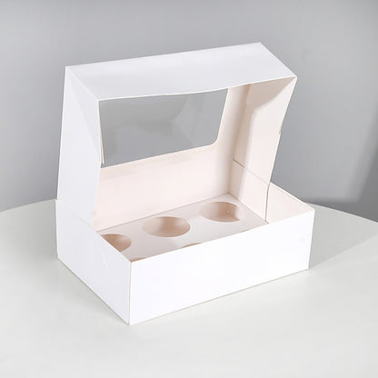 Cupcake Box 6 Holes Window Cake Party Favour 100 Boxes V63-952141