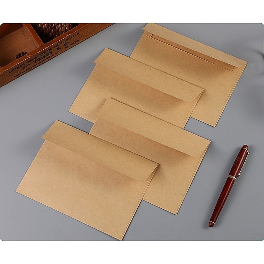 50 x Brown Kraft Envelopes for Wedding Cards Rustic Invitation Mailing Envelopes for Special Events V63-952181