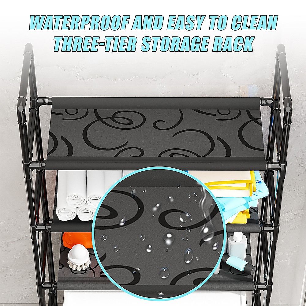 Storage Shelf 3 Tier Rack Portable Laundry Stand Unit Organiser V63-952211