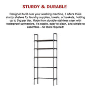 Storage Shelf 3 Tier Rack Portable Laundry Stand Unit Organiser V63-952211