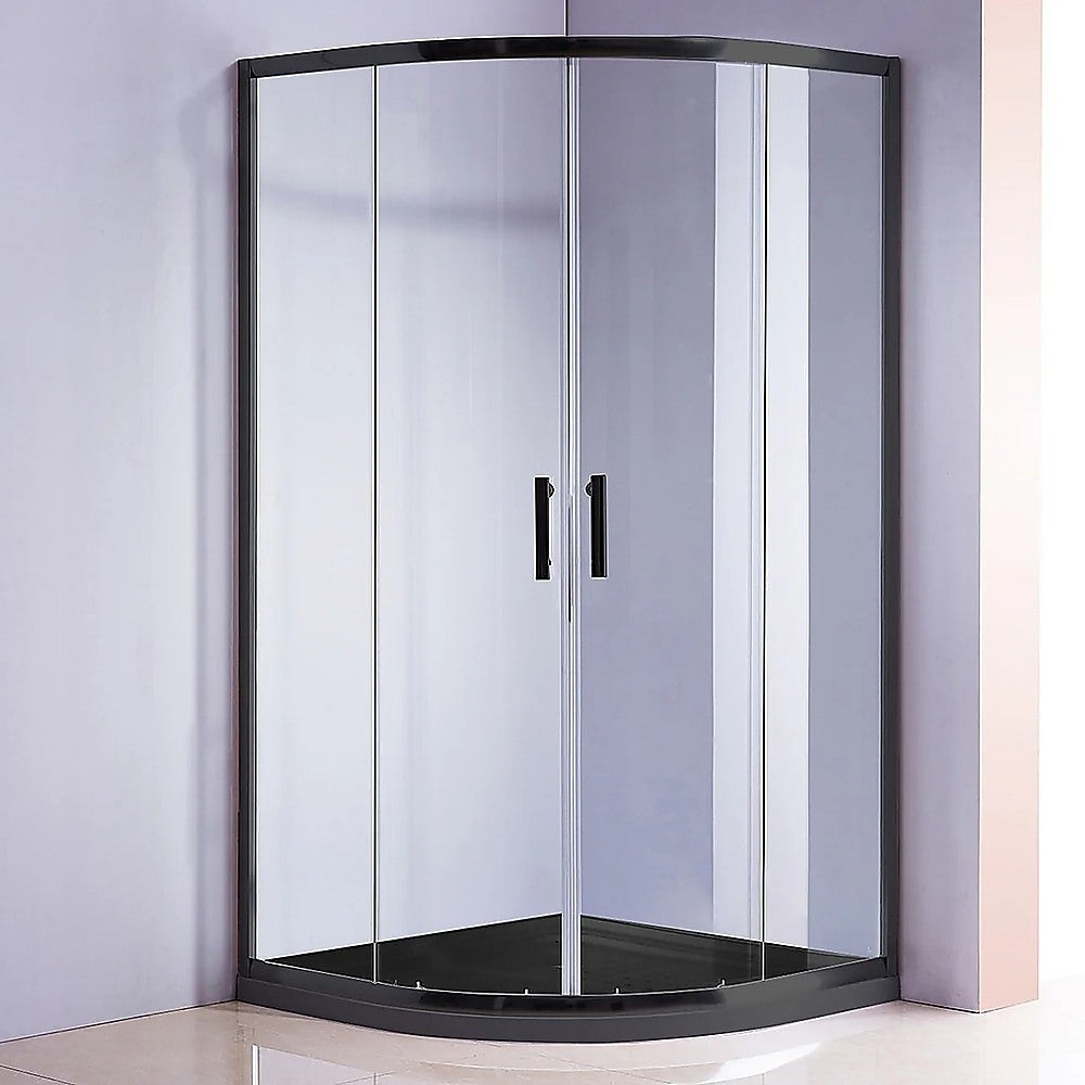 90x90cm Rounded Curved Shower Base in Black V63-952271