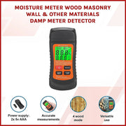 Moisture Meter Wood Masonry Wall & Other Materials Damp Meter Detector V63-952291