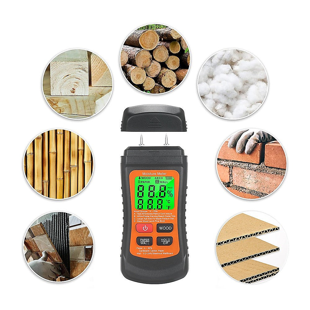 Moisture Meter Wood Masonry Wall & Other Materials Damp Meter Detector V63-952291
