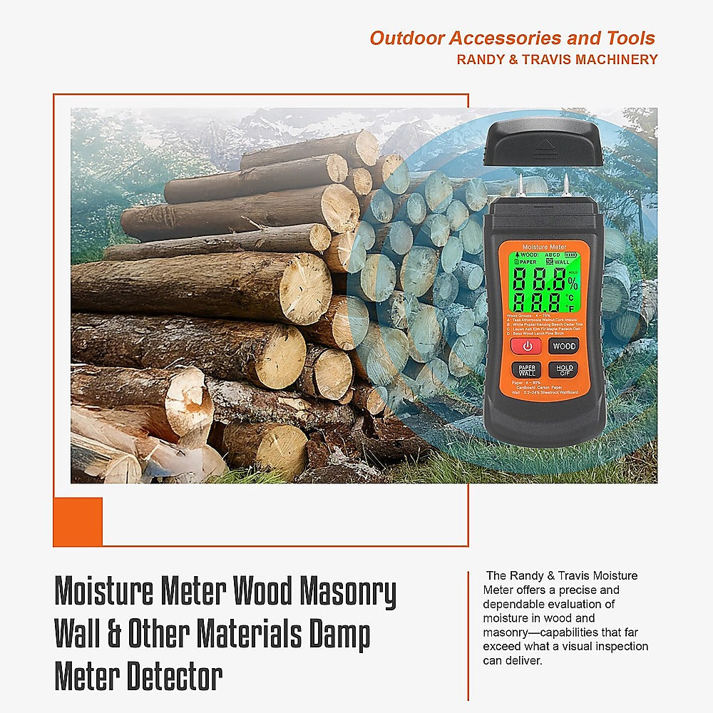 Moisture Meter Wood Masonry Wall & Other Materials Damp Meter Detector V63-952291