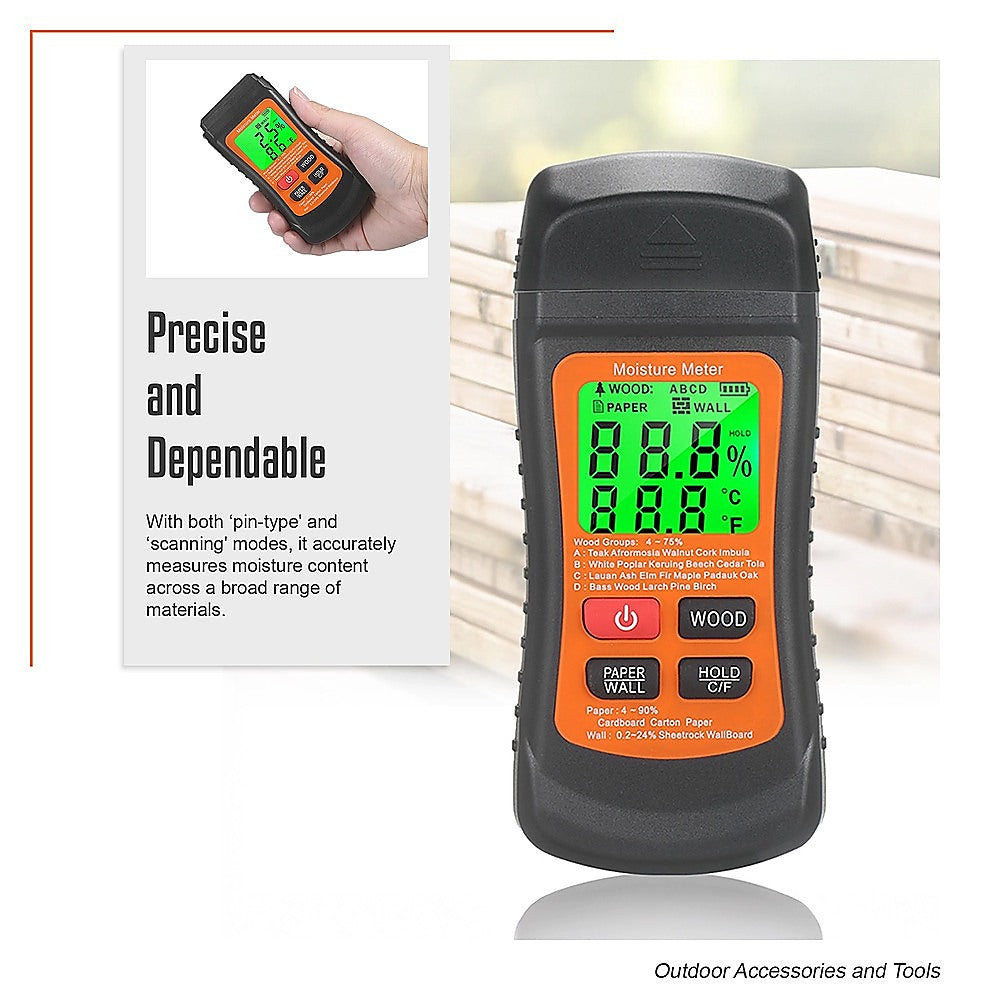 Moisture Meter Wood Masonry Wall & Other Materials Damp Meter Detector V63-952291