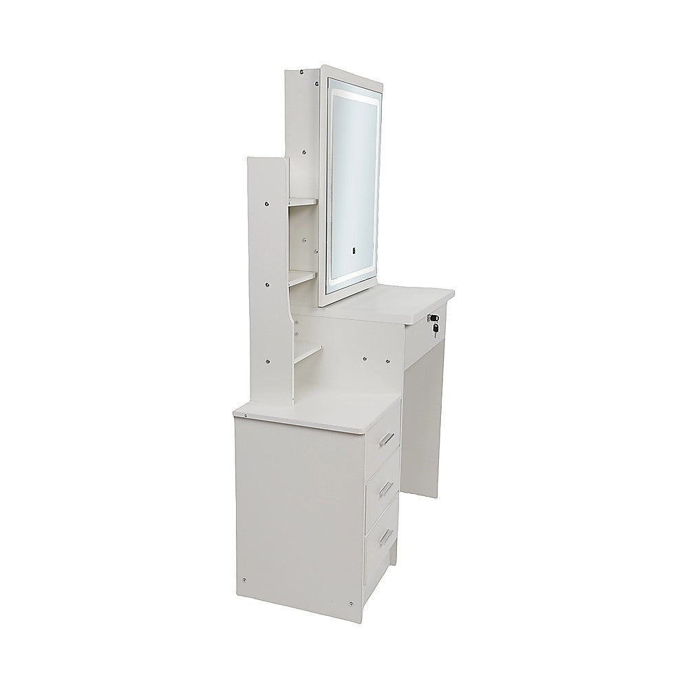 Dressing Table LED Makeup Mirror Stool Set Vanity Desk With Drawer Lighted V63-952301