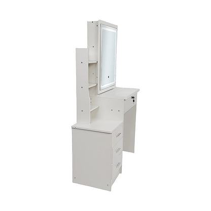 Dressing Table LED Makeup Mirror Stool Set Vanity Desk With Drawer Lighted V63-952301