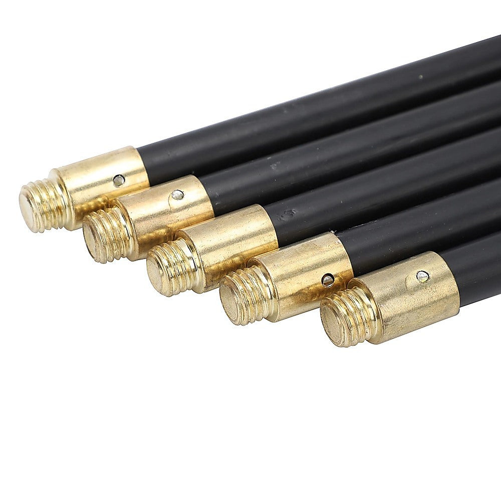 9m Drain Rod Set Kit Plunger Worm Scraper Cleaning Rods Rodding Carry Bag V63-952311