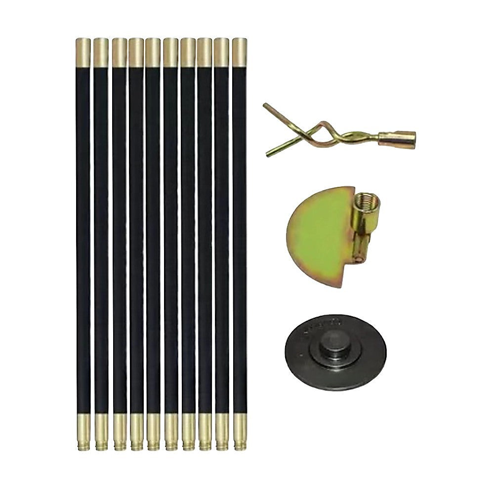 9m Drain Rod Set Kit Plunger Worm Scraper Cleaning Rods Rodding Carry Bag V63-952311