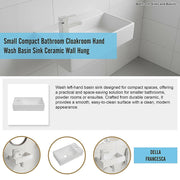 Small Compact Bathroom Cloakroom Hand Wash Basin Sink Ceramic Wall Hung V63-952321