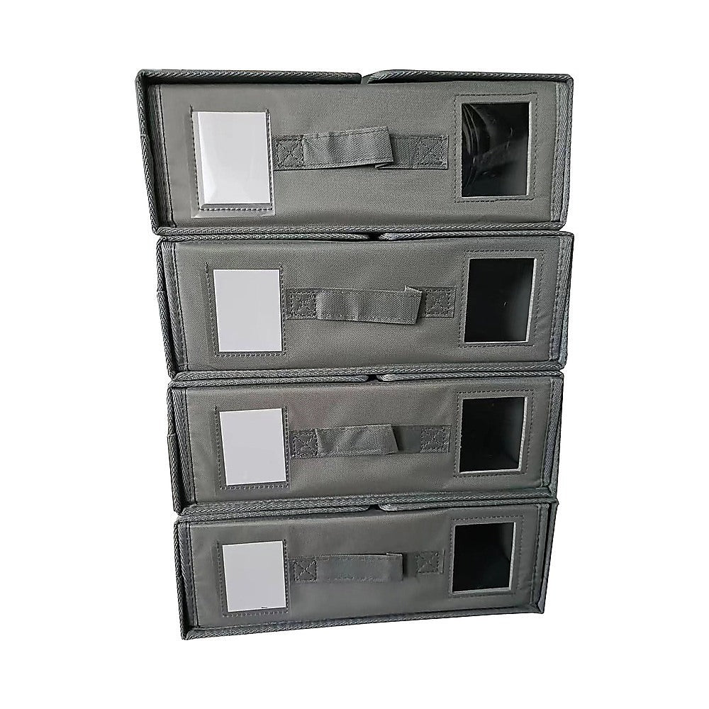 4PCS Foldable Bed Sheet Set Organizer Fabric Storage Bins with Handle Storage Box V63-952341