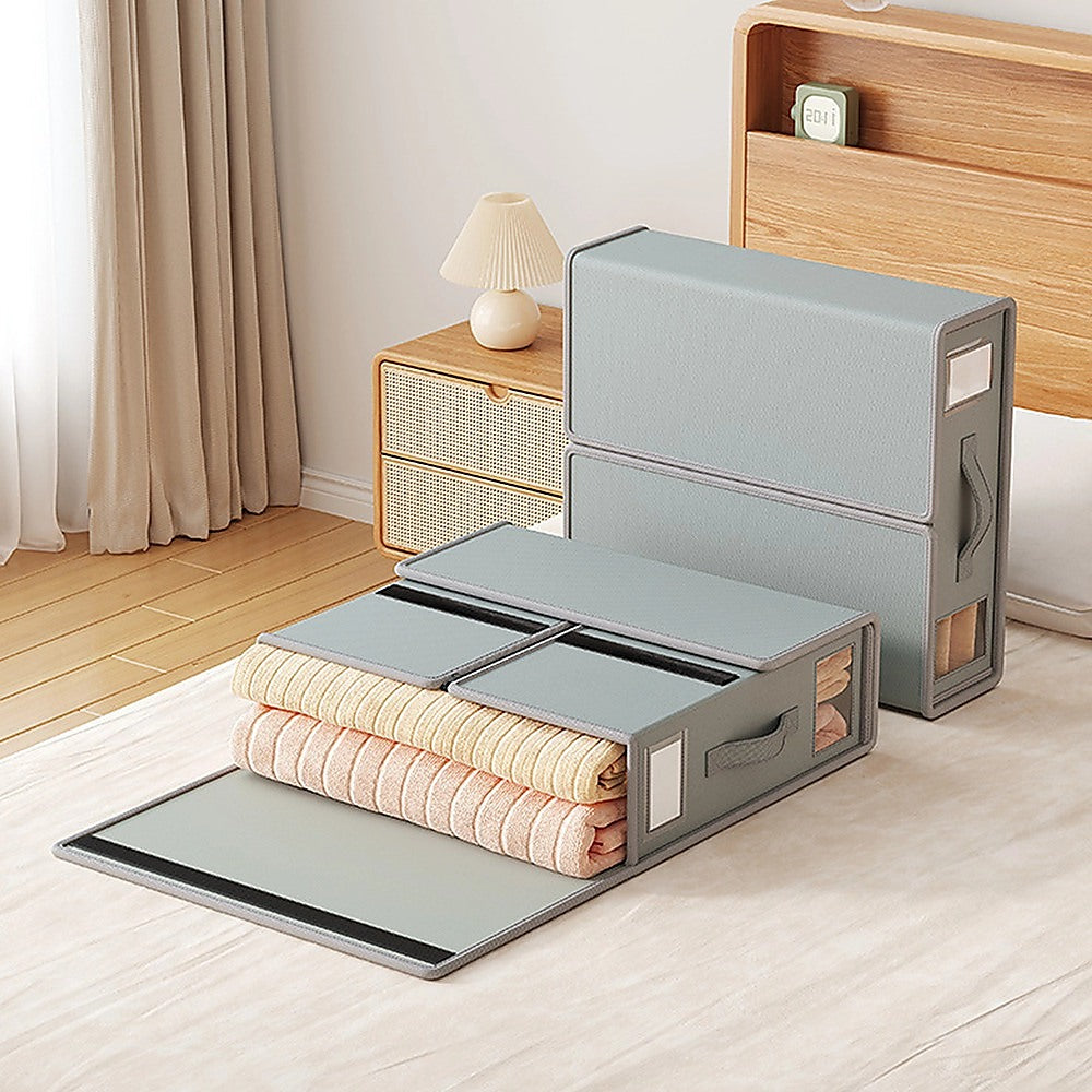 4PCS Foldable Bed Sheet Set Organizer Fabric Storage Bins with Handle Storage Box V63-952341