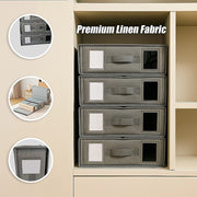 4PCS Foldable Bed Sheet Set Organizer Fabric Storage Bins with Handle Storage Box V63-952341