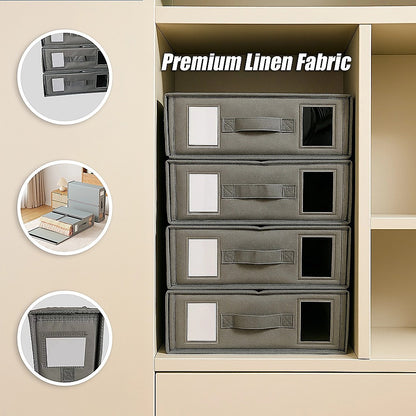 4PCS Foldable Bed Sheet Set Organizer Fabric Storage Bins with Handle Storage Box V63-952341