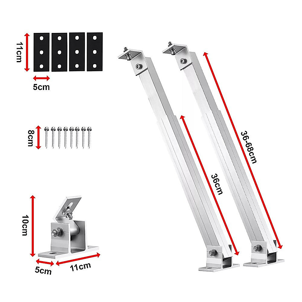 Adjustable Solar Panel Tilt Mount Brackets Kit - Roof, Ground & Boat Mounting System for Secure Installation V63-952361