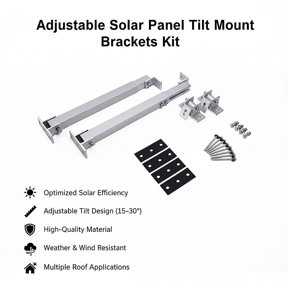 Adjustable Solar Panel Tilt Mount Brackets Kit - Roof, Ground & Boat Mounting System for Secure Installation V63-952361