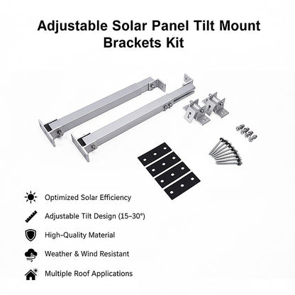 Adjustable Solar Panel Tilt Mount Brackets Kit - Roof, Ground & Boat Mounting System for Secure Installation V63-952361