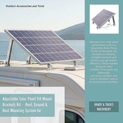 Adjustable Solar Panel Tilt Mount Brackets Kit - Roof, Ground & Boat Mounting System for Secure Installation V63-952361