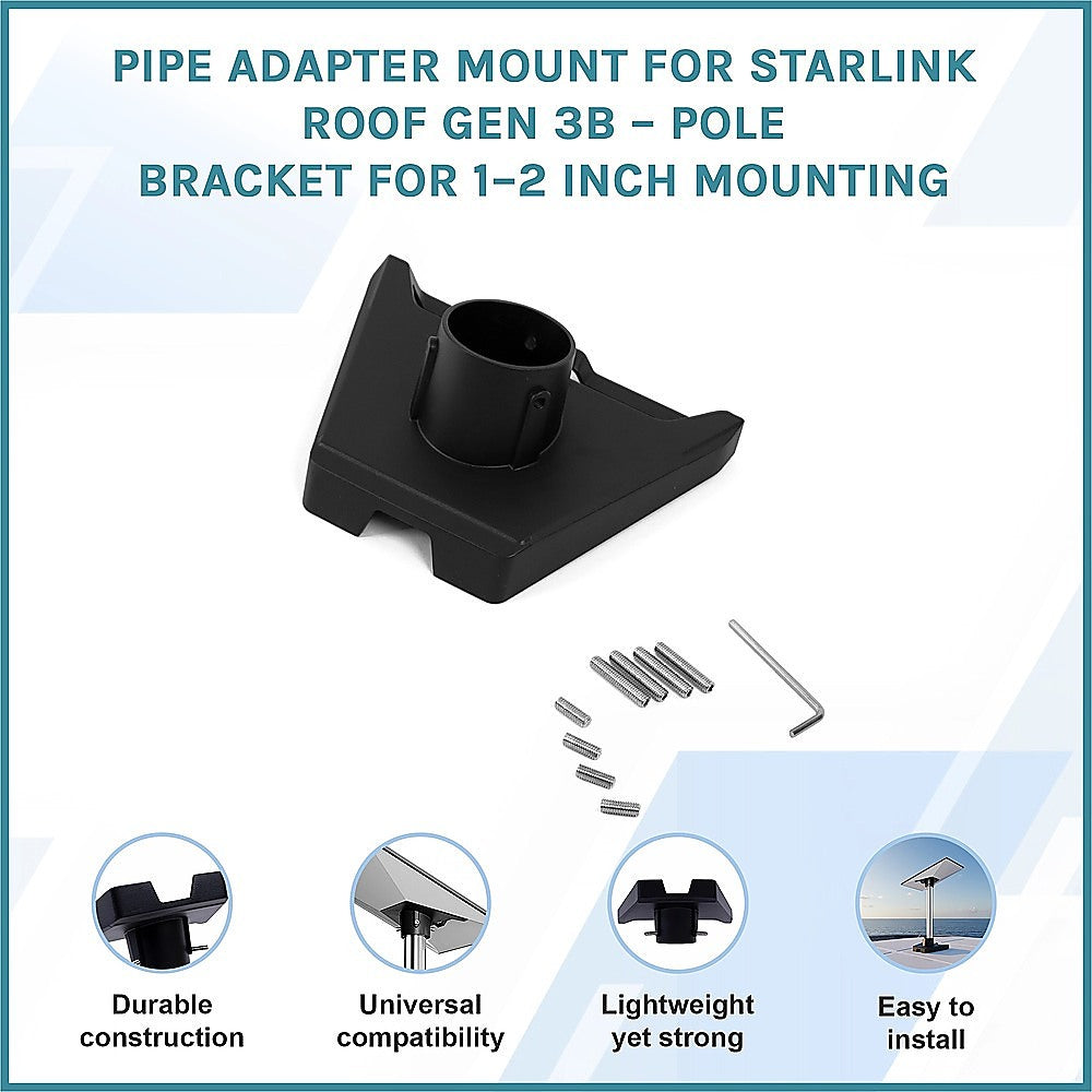 Pipe Adapter Mount for Starlink Roof Gen 3B - Pole Bracket for 1-2 Inch Mounting V63-952371