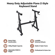 Z-Style Keyboard Stand - Heavy Duty Adjustable Piano Stand for Digital Keyboards & Portable Use V63-952381