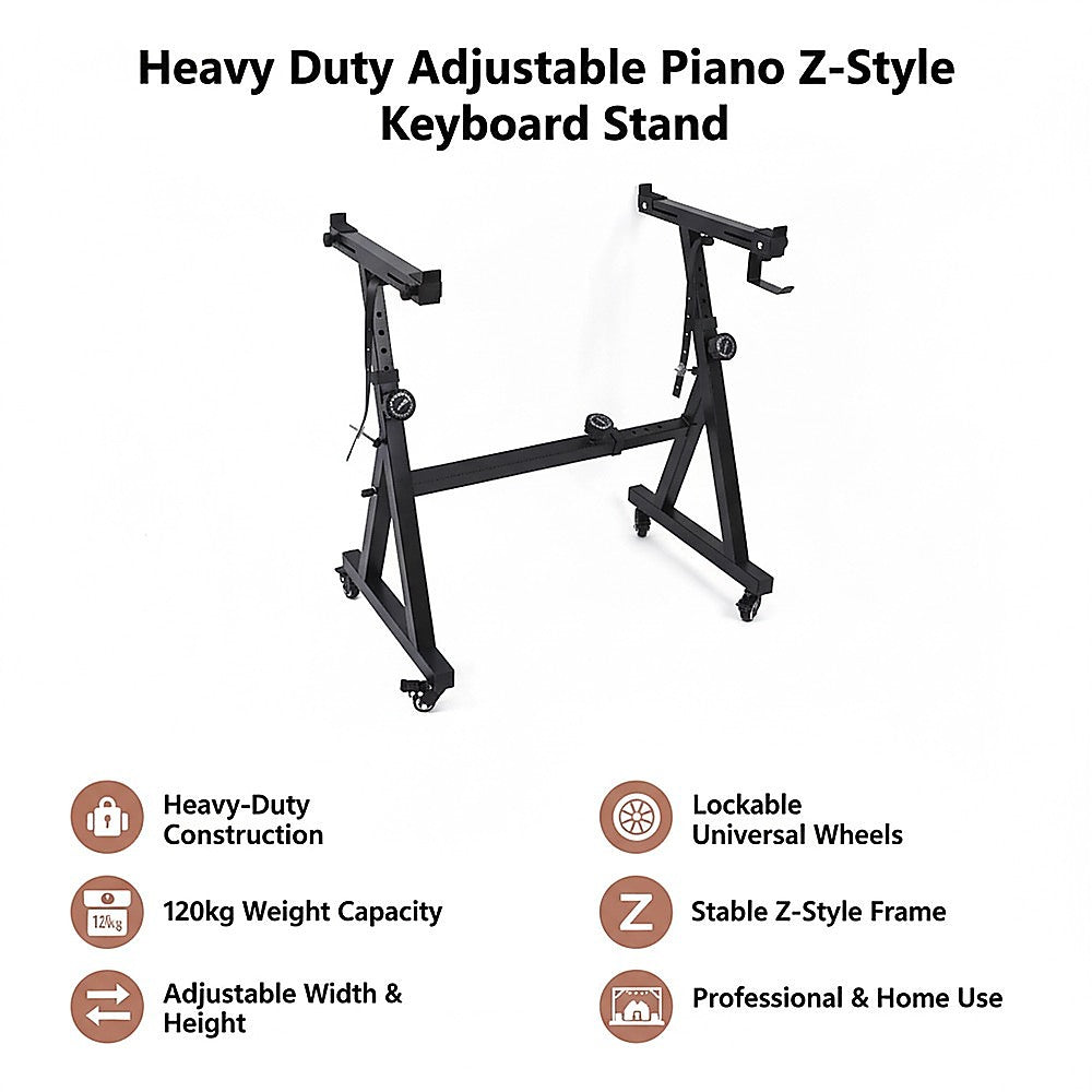 Z-Style Keyboard Stand - Heavy Duty Adjustable Piano Stand for Digital Keyboards & Portable Use V63-952381