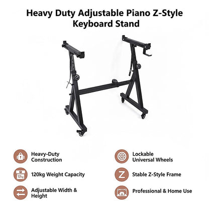 Z-Style Keyboard Stand - Heavy Duty Adjustable Piano Stand for Digital Keyboards & Portable Use V63-952381