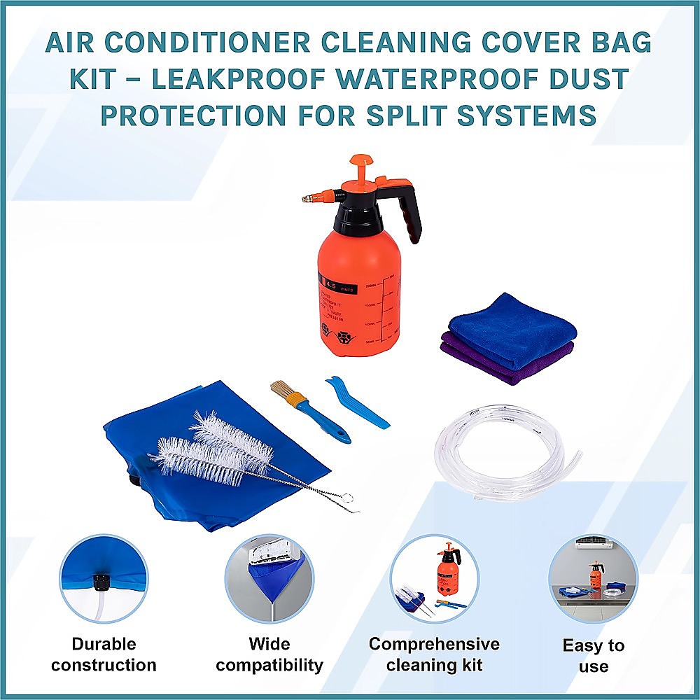 Air Conditioner Cleaning Cover Bag Kit - Leakproof Waterproof Dust Protection for Split Systems V63-952391