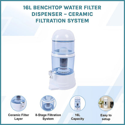 16L Benchtop Water Filter Dispenser - Ceramic Filtration System V63-952401
