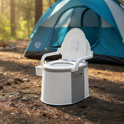 19L Camping Portable Toilet - Outdoor & Indoor Travel Commode Potty with Built-In Tissue Box V63-952411