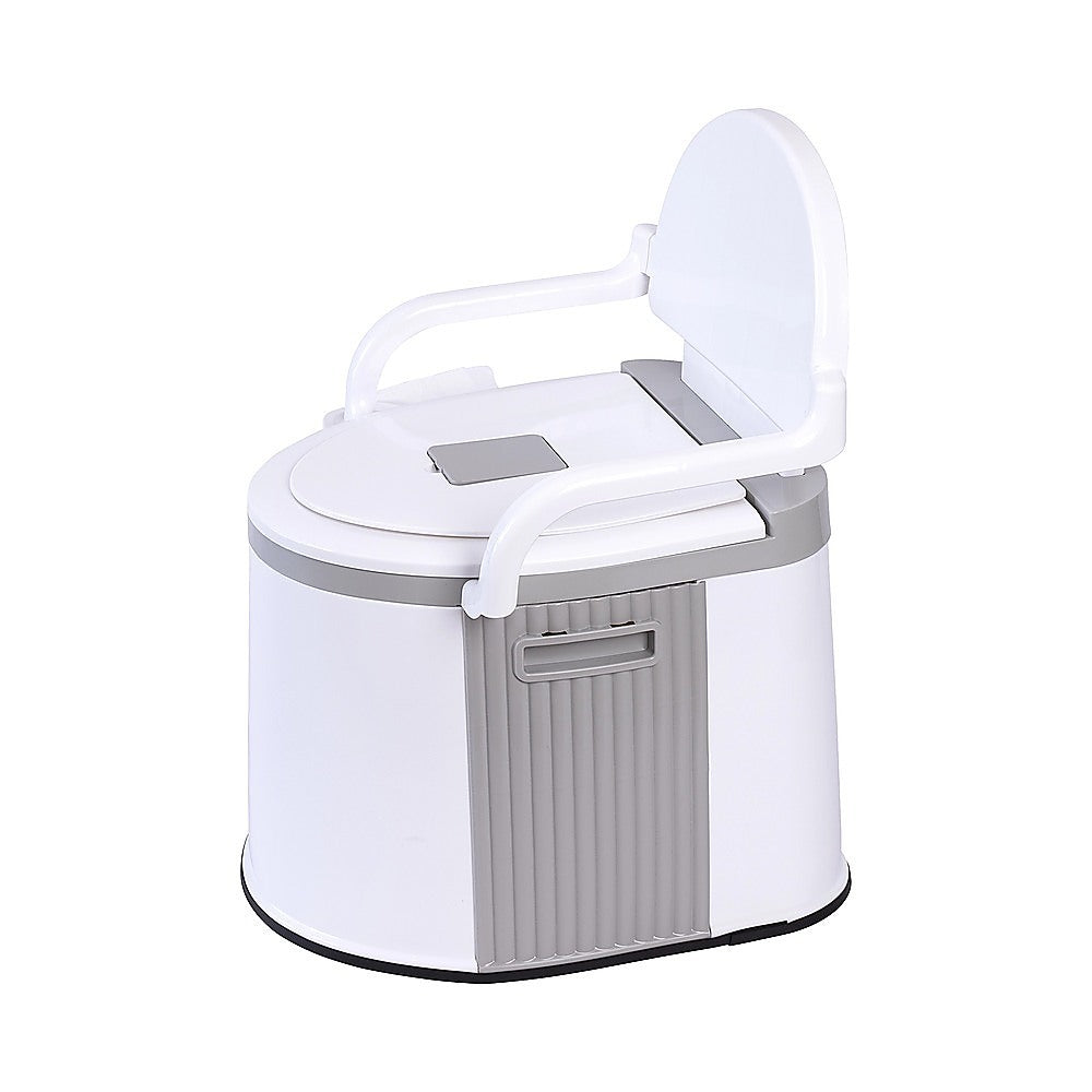 19L Camping Portable Toilet - Outdoor & Indoor Travel Commode Potty with Built-In Tissue Box V63-952411