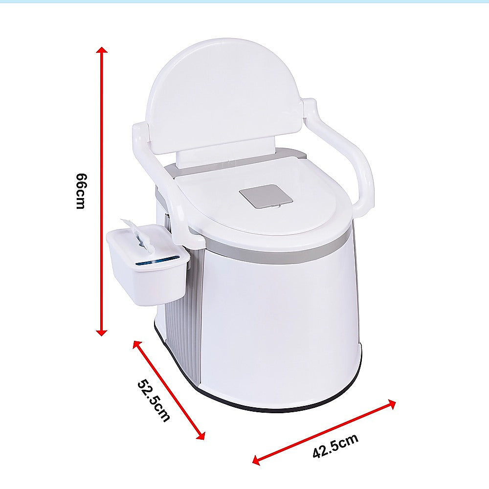 19L Camping Portable Toilet - Outdoor & Indoor Travel Commode Potty with Built-In Tissue Box V63-952411