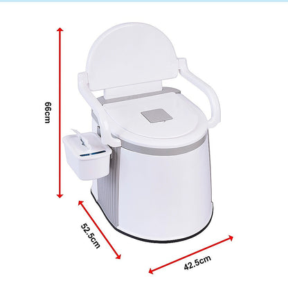 19L Camping Portable Toilet - Outdoor & Indoor Travel Commode Potty with Built-In Tissue Box V63-952411